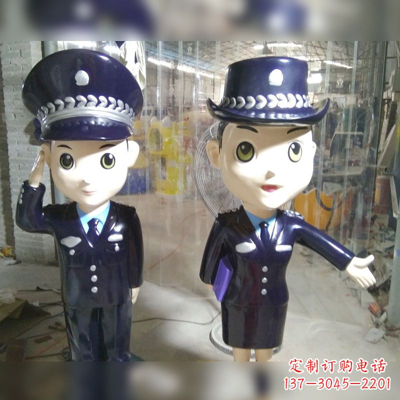 信阳玻璃钢警察雕塑表达警队宗旨