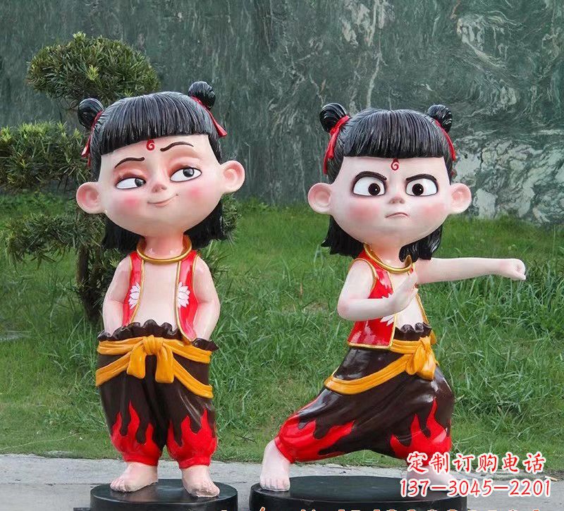 信阳哪吒玻璃钢卡通人物雕塑的象征