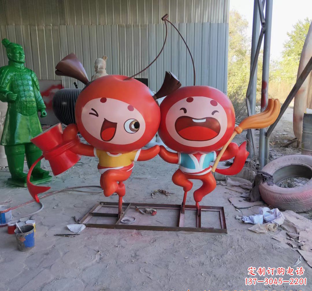 信阳精致的玻璃钢苹果雕塑