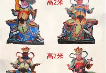 信阳玻璃钢彩绘四大天王雕塑宏伟壮观的艺术珍品