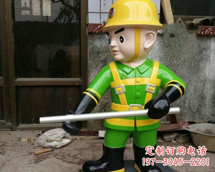 信阳玻璃钢消防员雕塑——让爱与勇气永恒