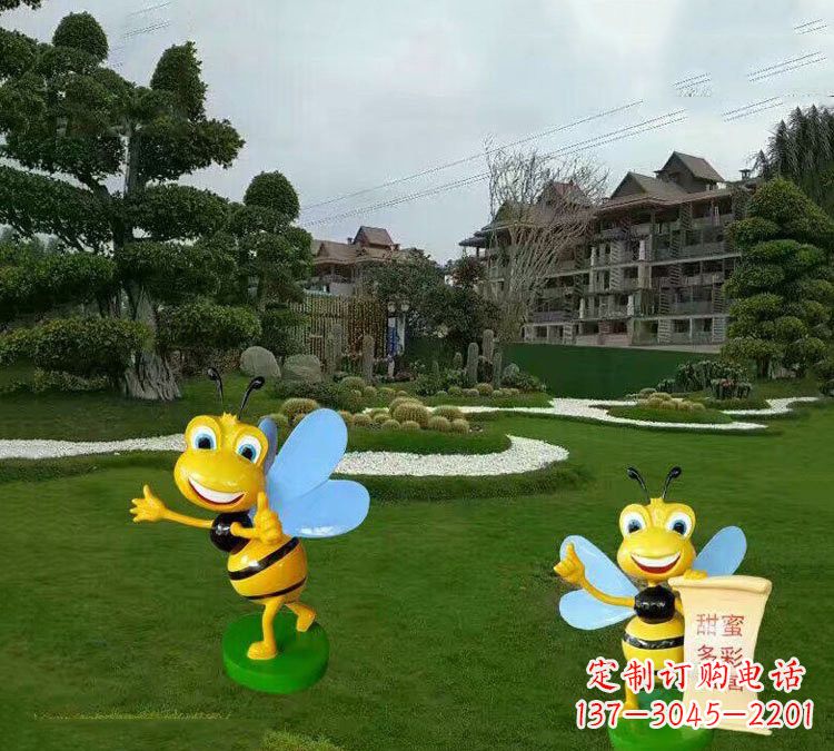 信阳精美的玻璃钢卡通小蜜蜂雕塑