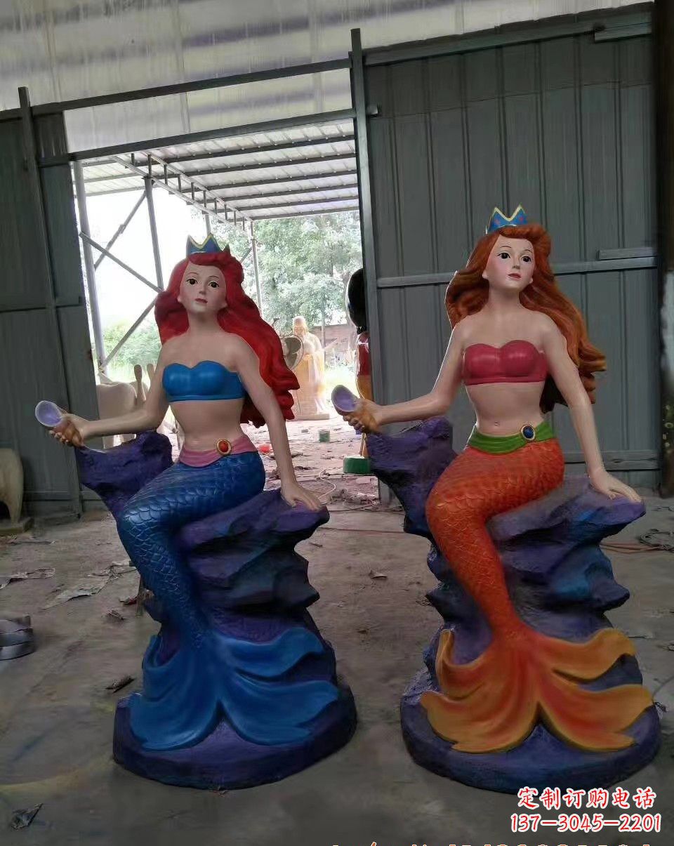 信阳玻璃钢美人鱼雕塑——精美的艺术作品
