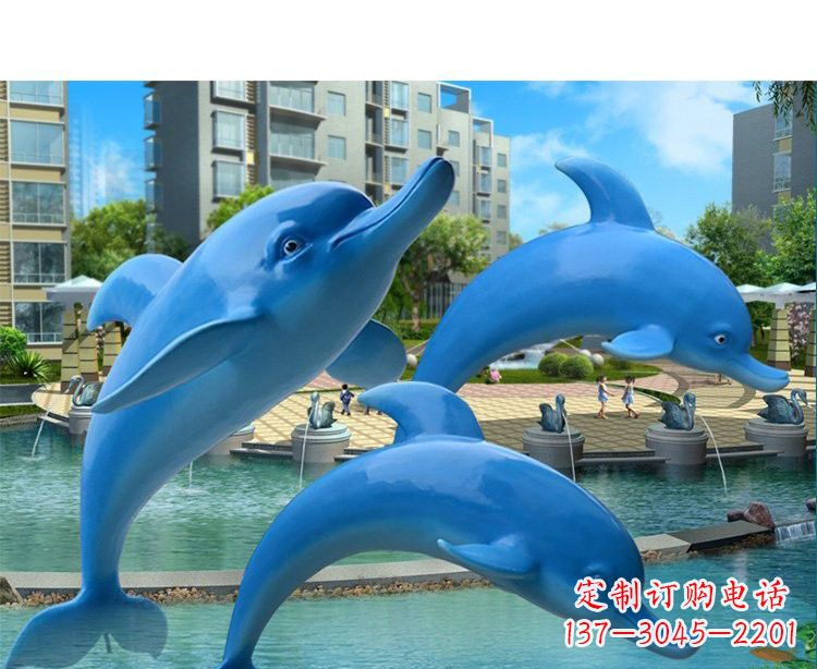 信阳玻璃钢海豚雕塑灵动而美丽