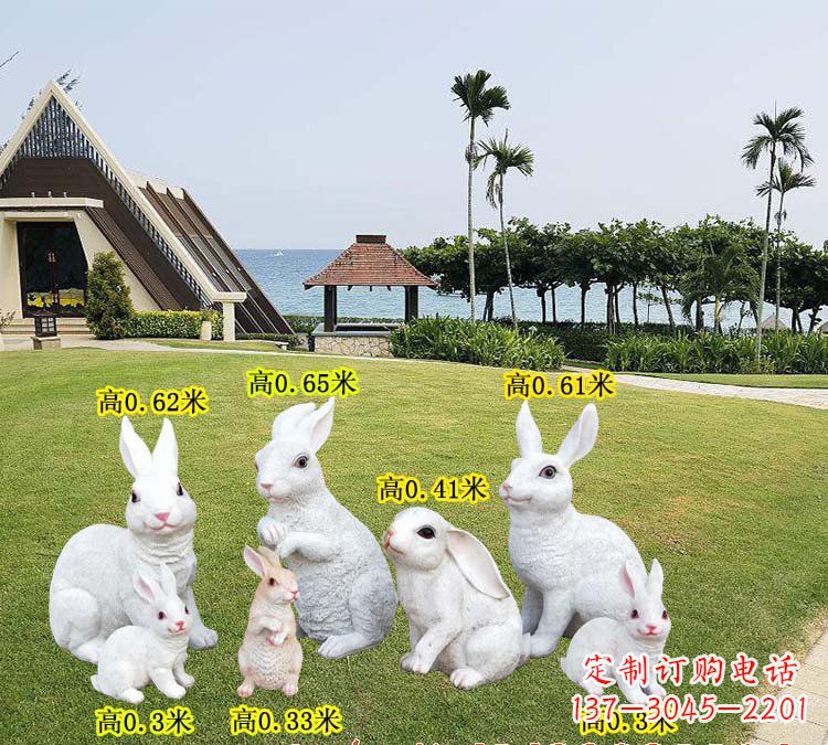 信阳玻璃钢兔子雕塑精致的艺术之作