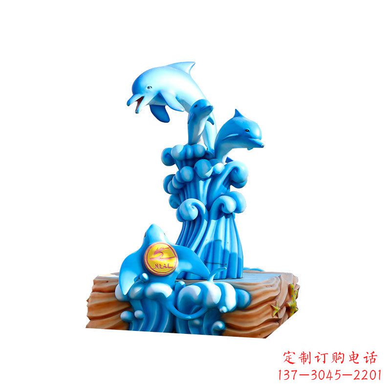 信阳玻璃钢海豚雕塑精美可爱的海洋宝藏