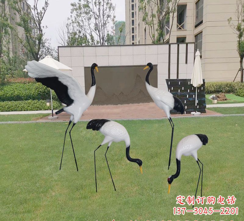 信阳精美玻璃钢仙鹤雕塑
