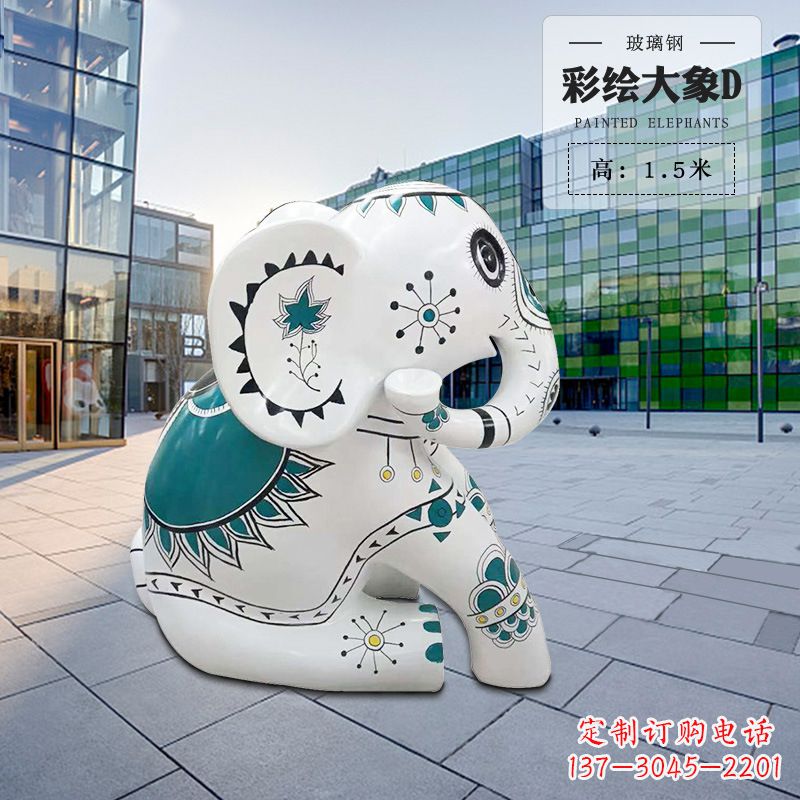 信阳玻璃钢小象雕塑精致而可爱
