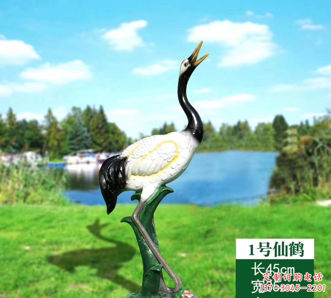 信阳玻璃钢艺术之美仙鹤雕塑