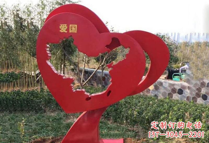 信阳不锈钢爱国镂空中国地图雕塑