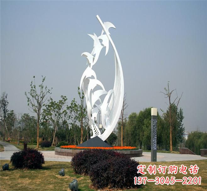 信阳不锈钢爱心大雁雕塑
