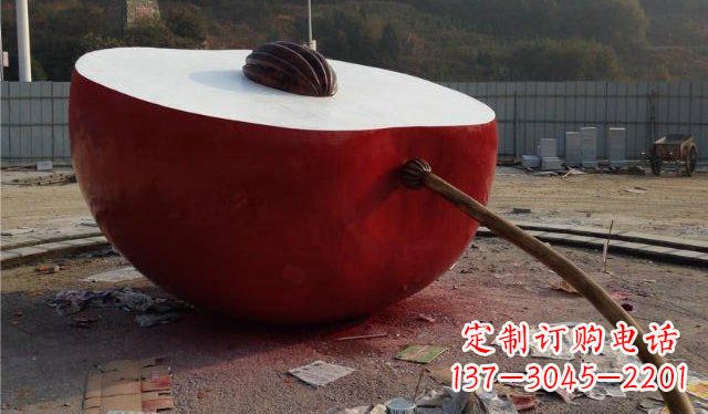 信阳精美不锈钢苹果雕塑