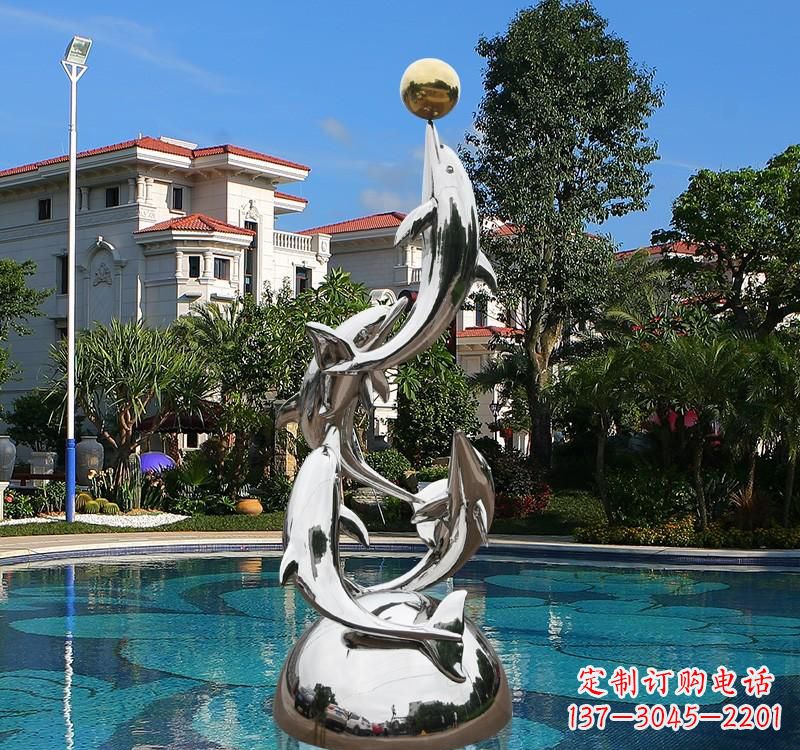 信阳不锈钢海豚雕塑精美绝伦
