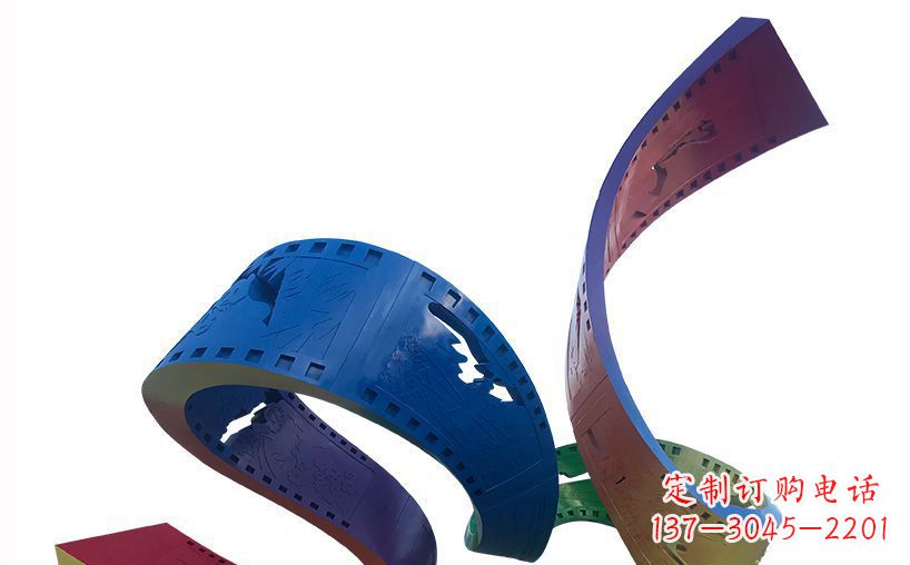信阳不锈钢彩色胶卷公园雕塑精美的艺术珍品
