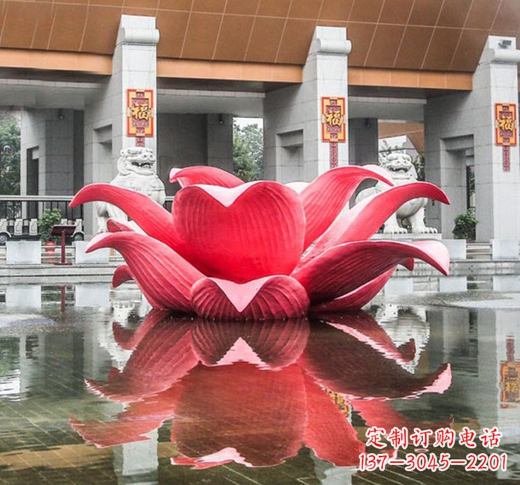 信阳不锈钢彩色莲花雕塑——艺术之美