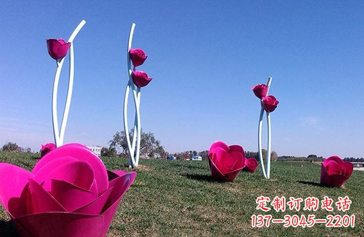 信阳不锈钢彩色玫瑰雕塑艺术精美的象征