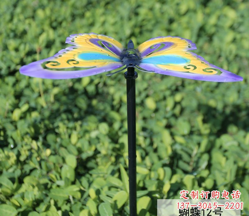 信阳不锈钢彩色蝴蝶雕塑点缀园林的艺术之美