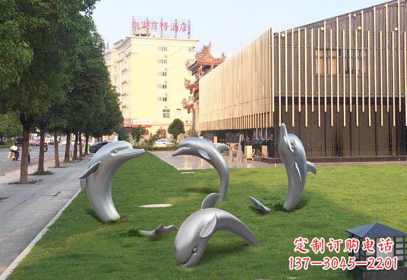 信阳不锈钢海豚雕塑艺术与环保的完美结合