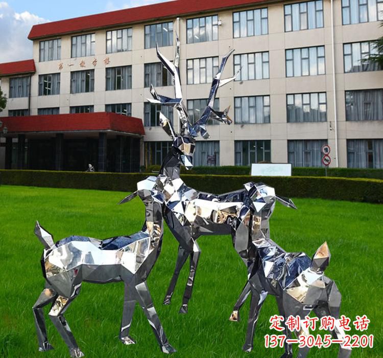 信阳不锈钢麋鹿雕塑美观耐用的艺术品