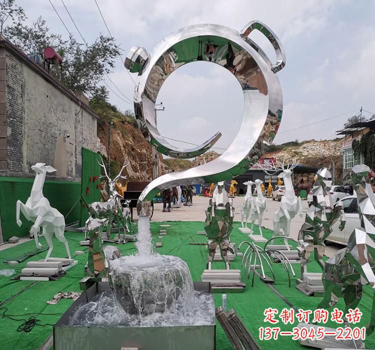 信阳不锈钢茶壶雕塑精致美观的艺术品