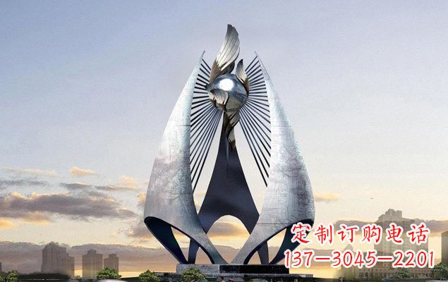 信阳不锈钢城市船帆雕塑传承海洋文化