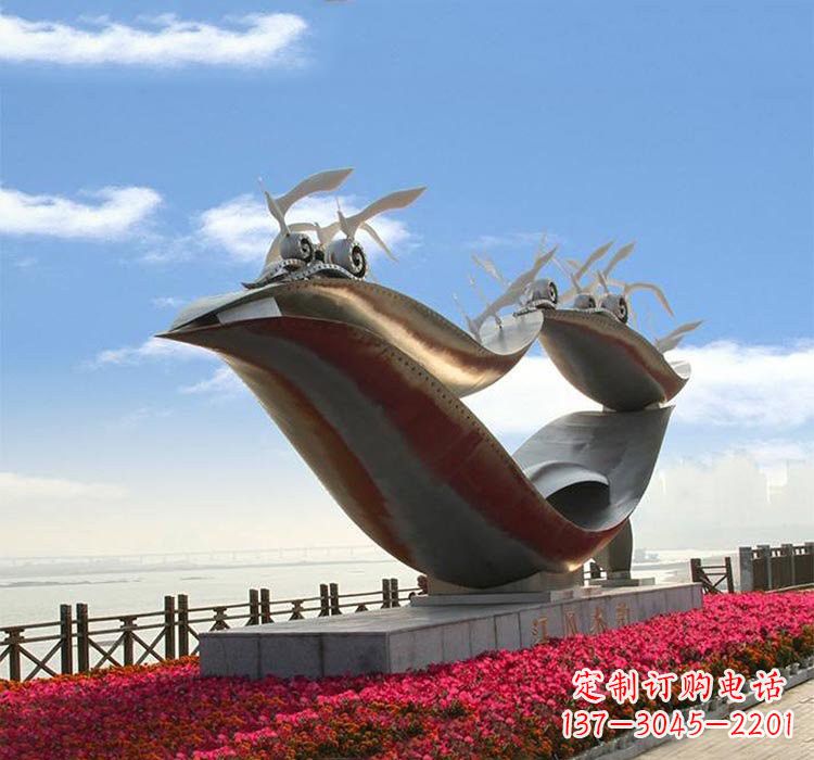 信阳海鸥雕塑——点缀不锈钢城市