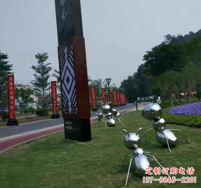 信阳不锈钢蚂蚁雕塑精美的艺术精品