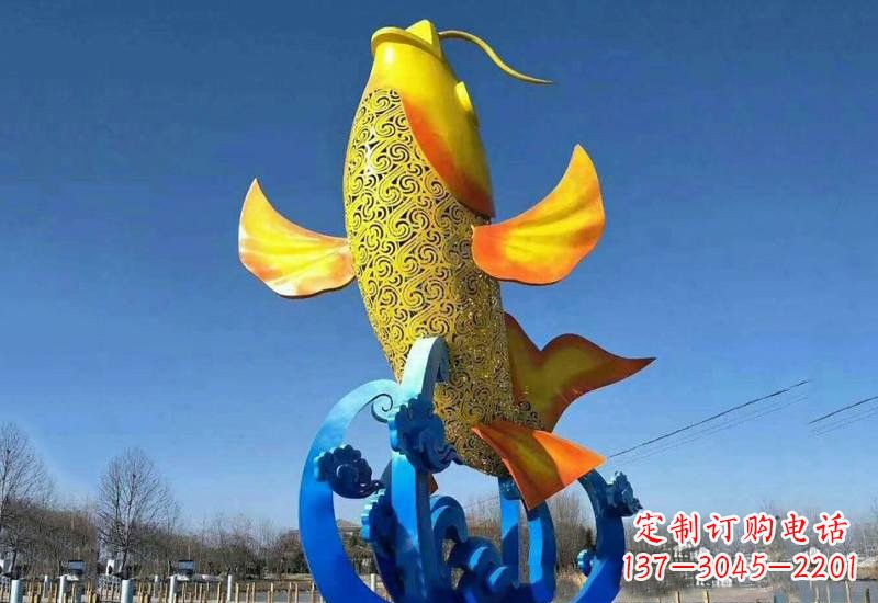 信阳不锈钢鲤鱼雕塑——城市的一道风景线