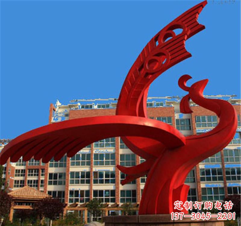 信阳不锈钢凤凰雕塑——展示城市文化之美