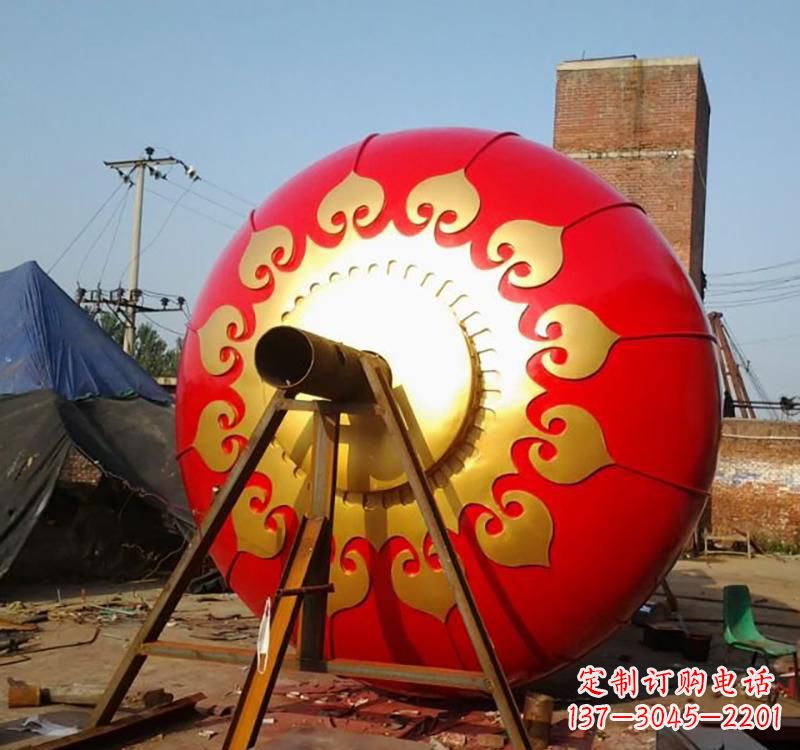 信阳不锈钢城市红色灯笼雕塑灯笼象征着繁荣
