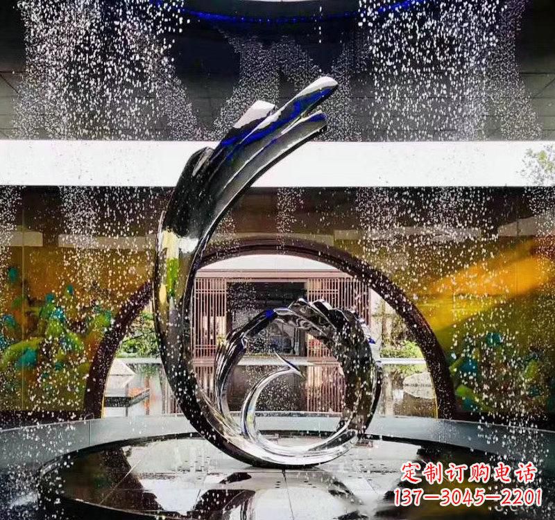 信阳不锈钢城市景观喷泉雕塑美丽而又充满力量