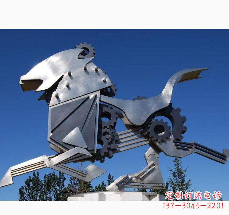 信阳不锈钢齿轮飞马雕塑精致细腻的艺术品