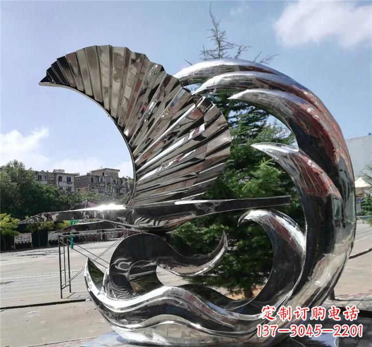 信阳不锈钢翅膀雕塑艺术之羽
