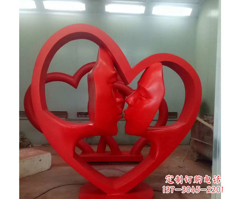信阳不锈钢爱心情侣雕塑