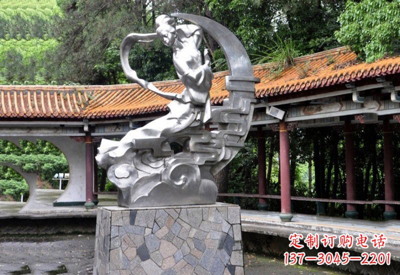 信阳不锈钢制作的嫦娥奔月雕塑