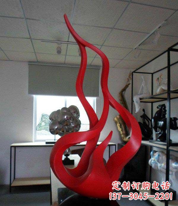 信阳精致不锈钢火苗雕塑