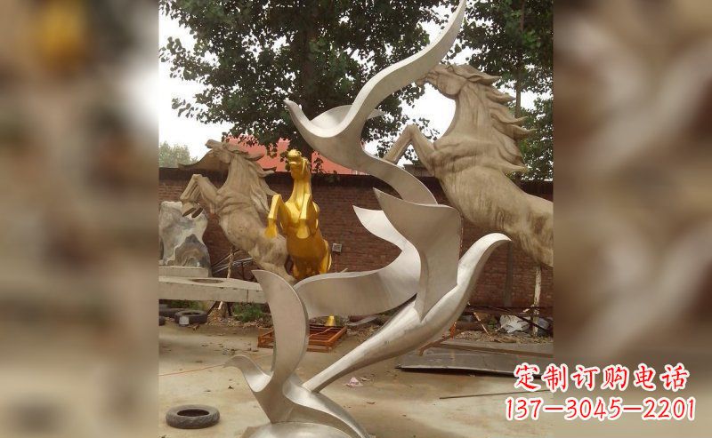 信阳不锈钢大雁雕塑