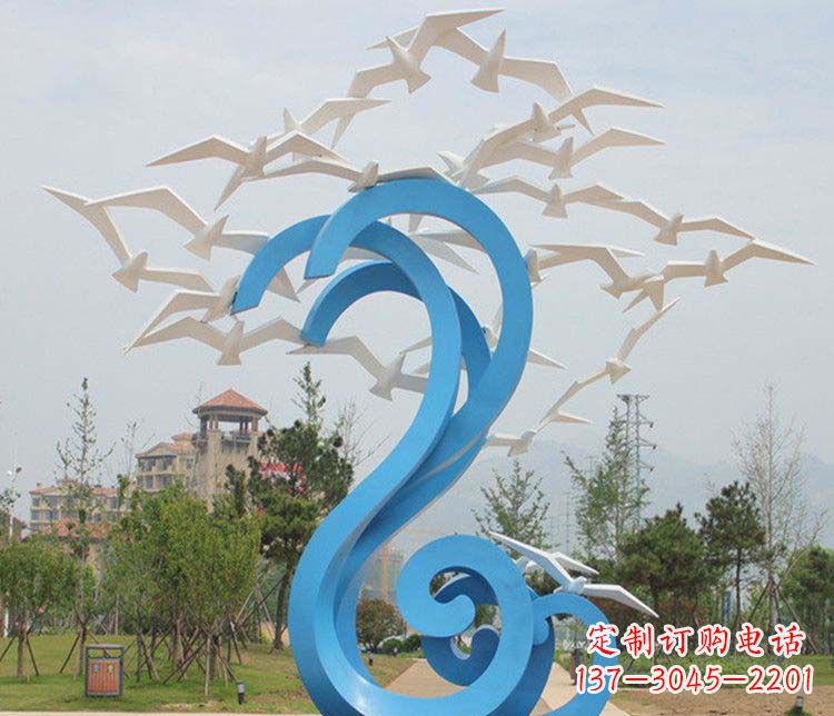 信阳不锈钢大雁雕塑传承传统文化的象征