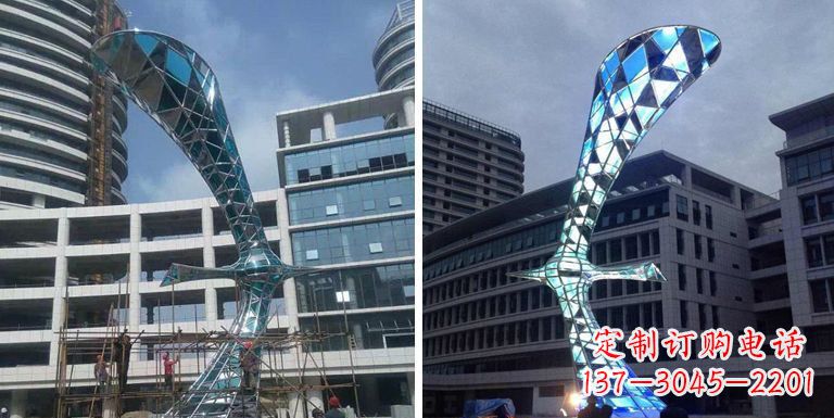 信阳大雁景观雕塑——精美不锈钢艺术品