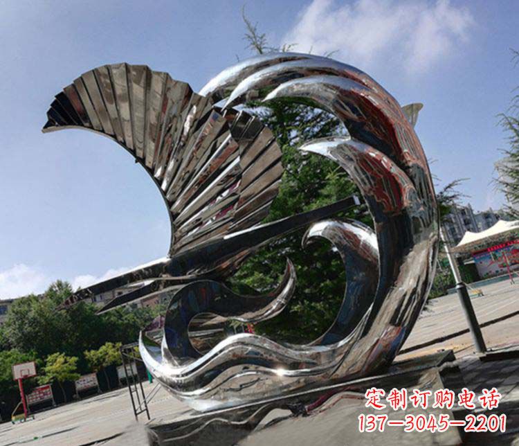 信阳不锈钢帆船雕塑象征海上生活的艺术精品