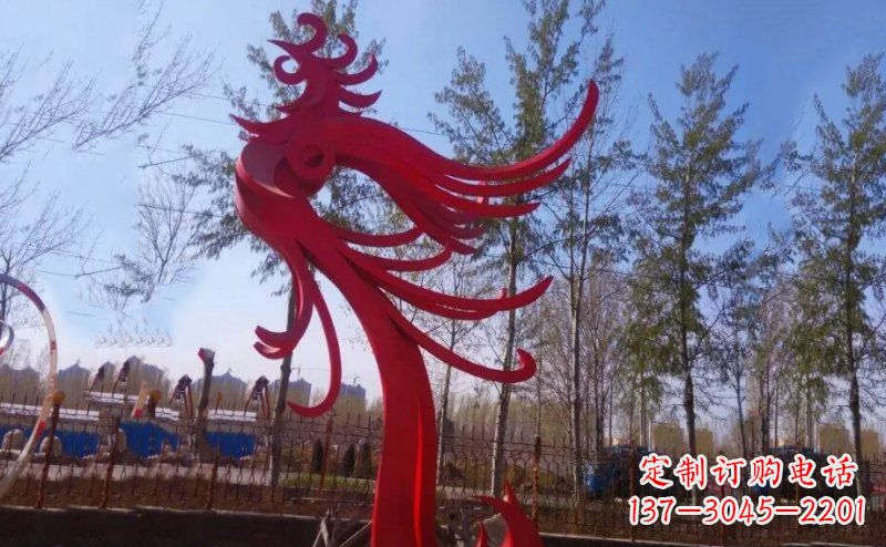 信阳不锈钢凤凰雕塑——象征着美丽与力量