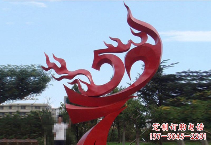 信阳不锈钢凤凰涅槃雕塑——象征着新生