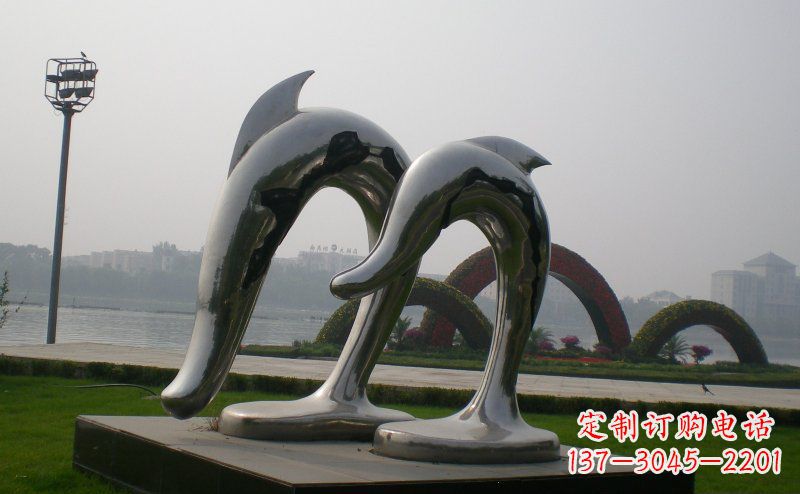 信阳精美不锈钢海豚雕塑
