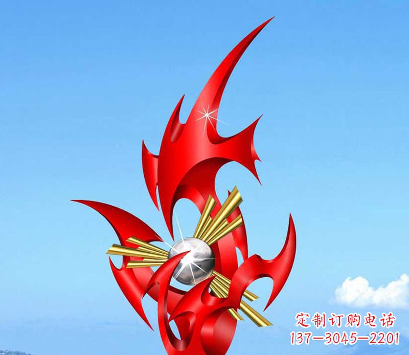 信阳不锈钢火苗雕塑