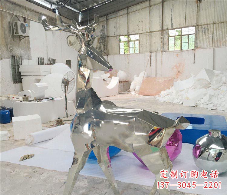 信阳不锈钢梅花鹿雕塑
