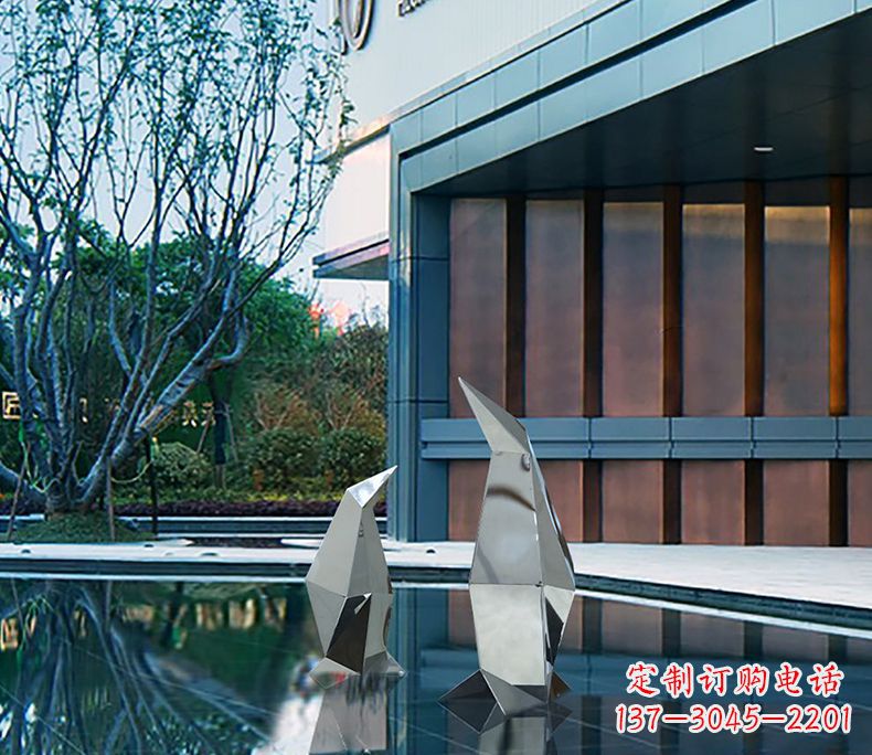 信阳不锈钢企鹅雕塑一件来自大自然的艺术品