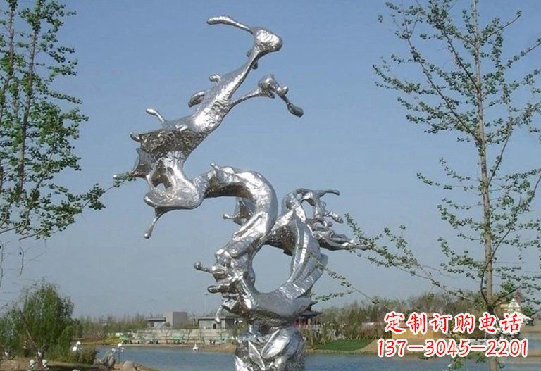 信阳不锈钢蛟龙出海雕塑