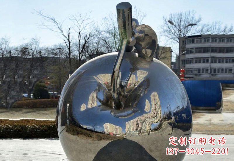 信阳精致的不锈钢苹果雕塑
