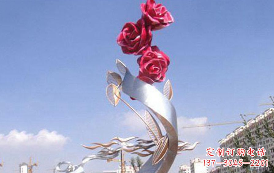 信阳精美不锈钢玫瑰雕塑
