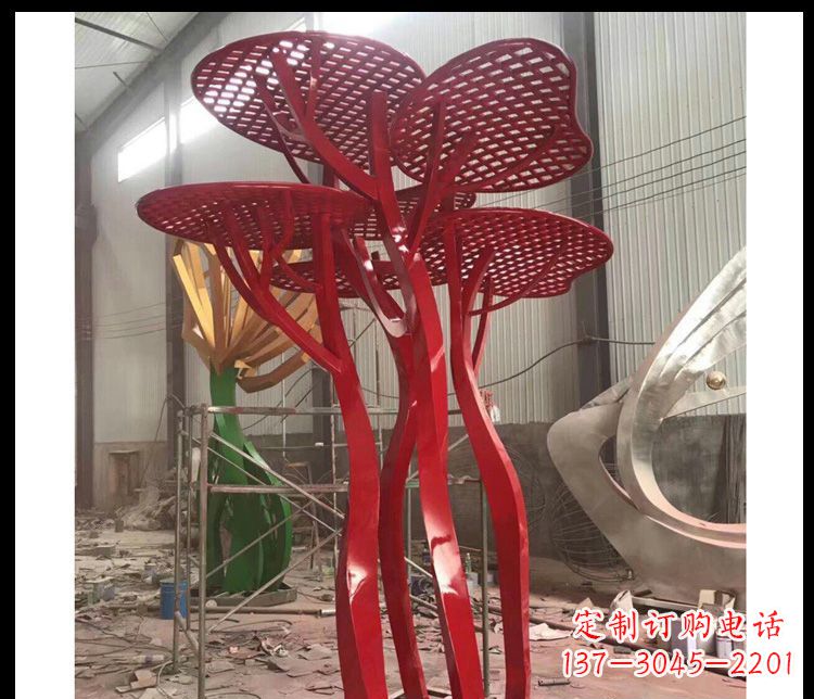 信阳不锈钢蘑菇景观雕塑